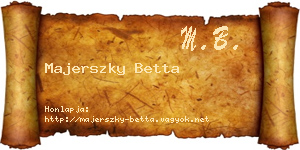 Majerszky Betta névjegykártya